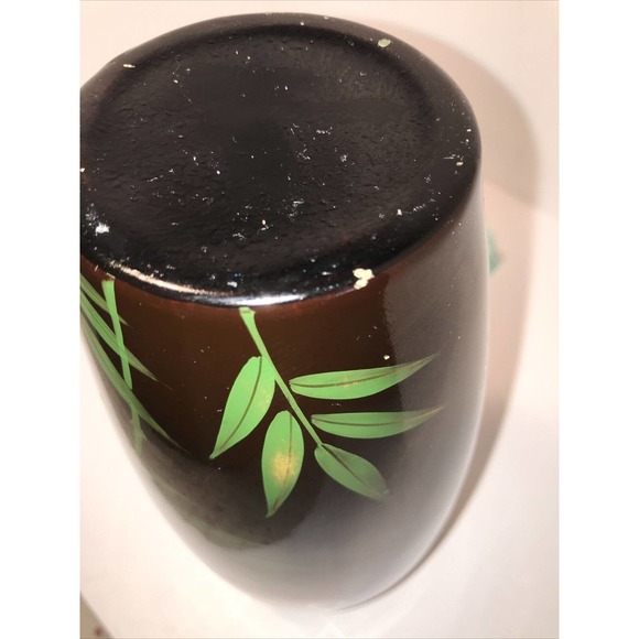 YellowWare Vase Bird , possibly Japanese , wonderful color and design. - Picture 11 of 12